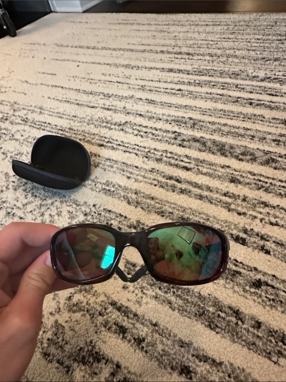 Brown Frame turtleshell Sunglasses with Green Mirrored Lenses polarized